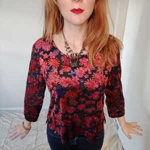 Velvet Floral Top